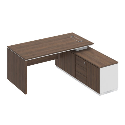 Стол руководителя (опора ДСП) на опорной тумбе дуб гладстоун / белый премиум / дуб гладстоун СИ 107 ДГ БП ДГ