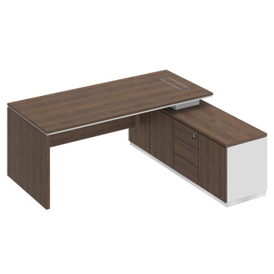 Стол руководителя (опора ДСП) опорная тумба дуб гладстоун / белый премиум / дуб гладстоун СИ 108 ДГ БП ДГ