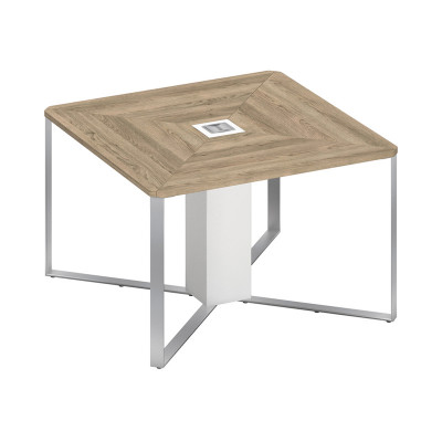 Стол для переговоров 1-секционный дуб гладстоун светлый / белый премиум / белый премиум СП 101 ДС БП БП ХР