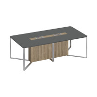 Стол для переговоров составной 2-секционный антрацит премиум / дуб гладстоун светлый / дуб гладстоун светлый СП 104 АР ДС ДС ХР