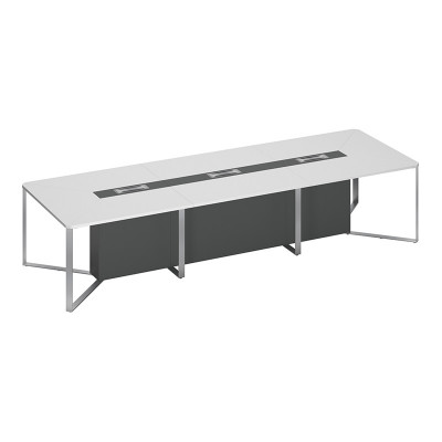 Стол для переговоров составной 3-секционный белый премиум / антрацит премиум / антрацит премиум СП 105 БП АР АР ХР