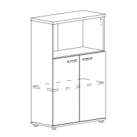 Шкаф средний полузакрытый белый премиум / дуб шамони А4 9363 БП/ДШ