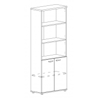 Шкаф для документов полузакрытый дуб ристретто/ мокко А4 9371 ДР/МП