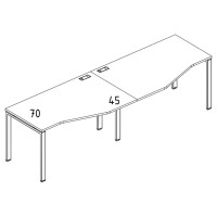 Рабочая станция столы Техно на металлокаркасе UNO (2х160) дуб ристретто/ металлокаркас антрацит А4 А1 065-2 ДР