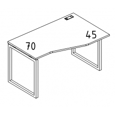 Стол правый "Техно" на металлокаркасе QUATTRO эргономичный дуб ристретто/ металлокаркас антрацит А4 А4 064 ДР