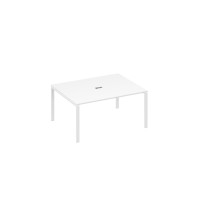 Стол 160 на опорах UNO для переговоров белый премиум / металлокаркас белый А4 Б1 133 БП