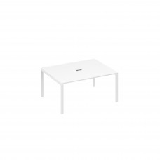 Стол 160 на опорах UNO для переговоров белый премиум / металлокаркас белый А4 Б1 133 БП