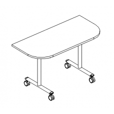 Стол приставной складной натуральный дуб / металлокаркас серый А4 С 087 НД