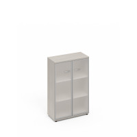 Шкаф средний со стеклом в алюминиевой рамке дуб шамони А4 9367 ДШ