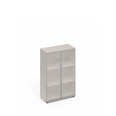 Шкаф средний со стеклом в алюминиевой рамке дуб шамони А4 9367 ДШ