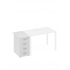 Тумба приставная 4-х ящичная с замком белый премиум А4 9221 БП