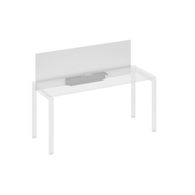 Экран настольный фронтальный для стола 160 с кабель-каналом белый премиум / металлокаркас антрацит А4 А 833 БП