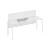 Экран настольный фронтальный большой для стола 180 с кабель-каналом белый премиум / металлокаркас антрацит А4 А 839 БП