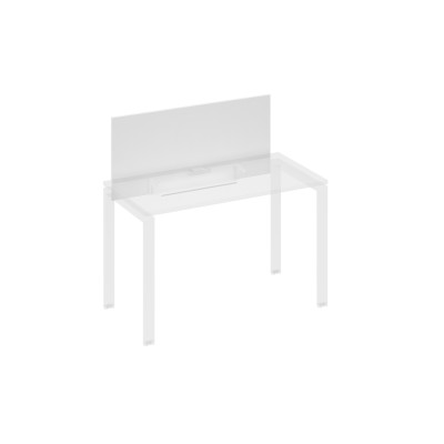 Экран настольный фронтальный для стола 120 с кабель-каналом белый премиум / металлокаркас белый А4 Б 831 БП