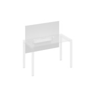 Экран настольный фронтальный большой для стола 120 с кабель-каналом белый премиум / металлокаркас белый А4 Б 836 БП