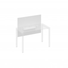 Экран настольный фронтальный большой для стола 120 с кабель-каналом белый премиум / металлокаркас белый А4 Б 836 БП