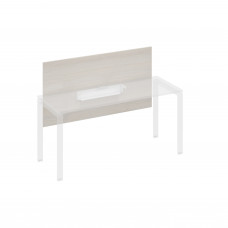 Экран настольный фронтальный большой для стола 160 с кабель-каналом дуб / металлокаркас белый А4 Б 838 ДШ