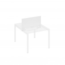 Экран настольный фронтальный для стола 100 с двумя кабель-каналами белый премиум / металлокаркас белый А4 Б 845 БП