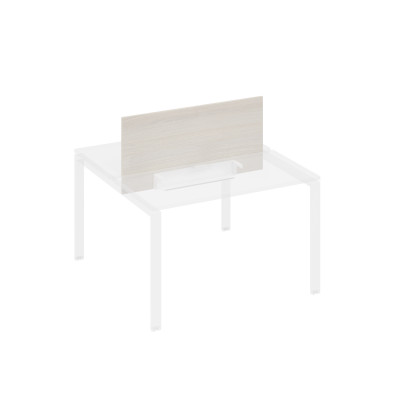 Экран настольный фронтальный для стола 120 с двумя кабель-каналами дуб / металлокаркас белый А4 Б 846 ДШ