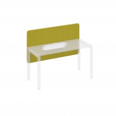 Экран настольный фронтальный тканевый для стола 140 фисташковый / металлокаркас белый А4 Б 857 LN17