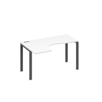 Стол левый на металлокаркасе UNO эргономичный "Классика" белый премиум / металлокаркас антрацит А4 А1 033 БП