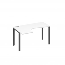 Стол левый на металлокаркасе UNO эргономичный "Классика" белый премиум / металлокаркас антрацит А4 А1 033 БП
