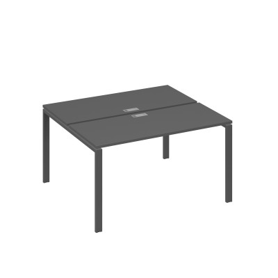 Рабочая станция на каркасе UNO столы 2х140 антрацит премиум / металлокаркас антрацит А4 А1 171 АР