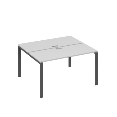 Рабочая станция на каркасе UNO столы 2х140 серый / металлокаркас антрацит А4 А1 171 СЕ