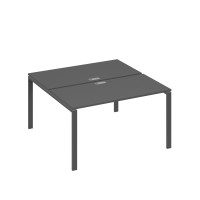 Рабочая станция на металлокаркасе UNO (2х140) антрацит премиум / металлокаркас антрацит А4 А1 174 АР