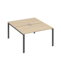 Станция рабочая на металлокаркасе UNO 2х140 дуб скандинавский / металлокаркас антрацит А4 А1 177 ДК