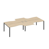 Рабочая станция со столами Классика на опорах UNO (4х160) дуб скандинавский / металлокаркас антрацит А4 А1 182-2 ДК