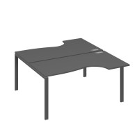 Станция на каркасе UNO (2х160) столы Классика антрацит премиум / металлокаркас антрацит А4 А1 185 АР