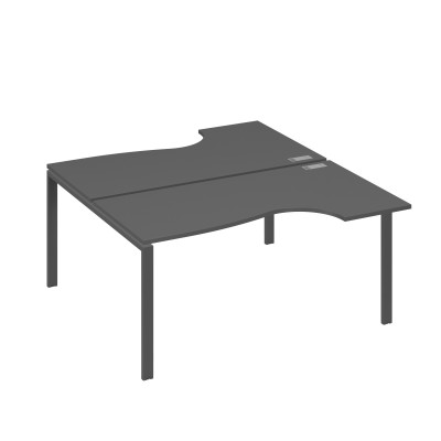 Станция на каркасе UNO (2х160) столы Классика антрацит премиум / металлокаркас антрацит А4 А1 185 АР