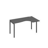 Стол правый "Классика" на металлокаркасе DUE эргономичный антрацит премиум / металлокаркас антрацит А4 А2 034 АР