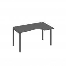 Стол на металлокаркасе DUE "Классика" эргономичный правый антрацит премиум / металлокаркас антрацит А4 А2 044 АР
