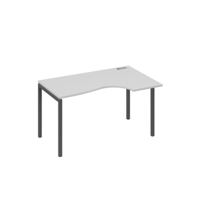 Стол на металлокаркасе DUE "Классика" эргономичный правый серый / металлокаркас антрацит А4 А2 044 СЕ