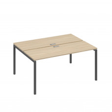 Рабочая станция 2х160 на опорах DUE дуб скандинавский / металлокаркас антрацит А4 А2 172 ДК