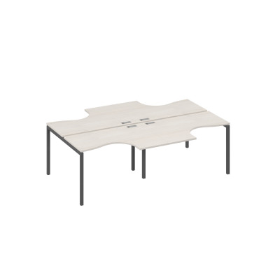 Рабочая станция каркас DUE (4х120) столы эргономичные Классика дуб / металлокаркас антрацит А4 А2 180-2 ДШ