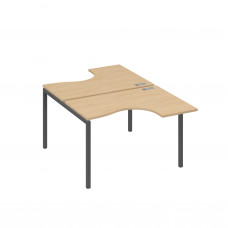 Рабочая станция столы Классика (2х120) каркас DUE натуральный дуб / металлокаркас антрацит А4 А2 180 НД