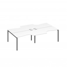 Рабочая станция с каркасом DUE 4х140 столы Классика белый премиум / металлокаркас антрацит А4 А2 184-2 БП