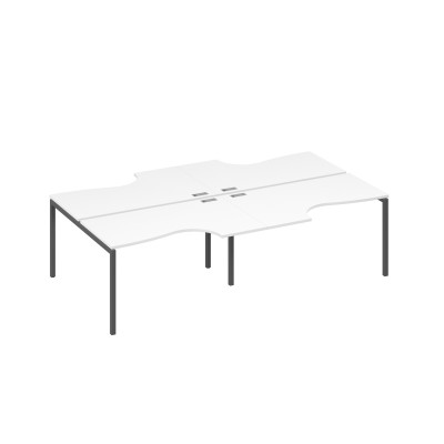 Рабочая станция с каркасом DUE 4х140 столы Классика белый премиум / металлокаркас антрацит А4 А2 184-2 БП