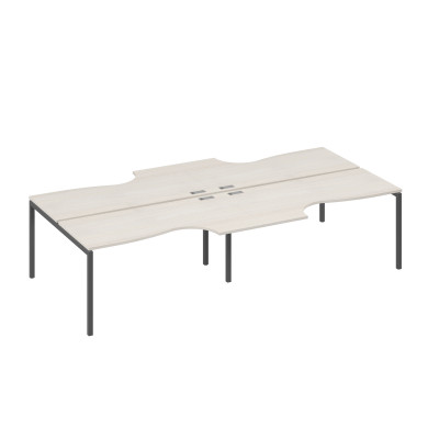 Станция 4х160 опоры DUE столы Классика эргономичные дуб / металлокаркас антрацит А4 А2 185-2 ДШ