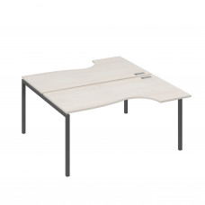 Рабочая станция DUE (2х160) столы эргономичные Классика дуб / металлокаркас антрацит А4 А2 185 ДШ