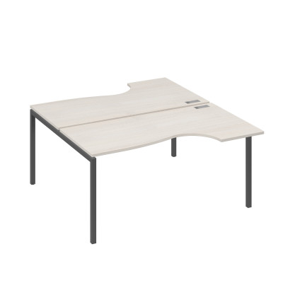 Рабочая станция DUE (2х160) столы эргономичные Классика дуб / металлокаркас антрацит А4 А2 185 ДШ