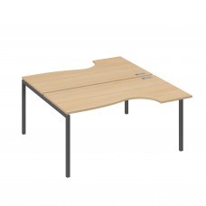 Рабочая станция DUE (2х160) столы эргономичные Классика натуральный дуб / металлокаркас антрацит А4 А2 185 НД