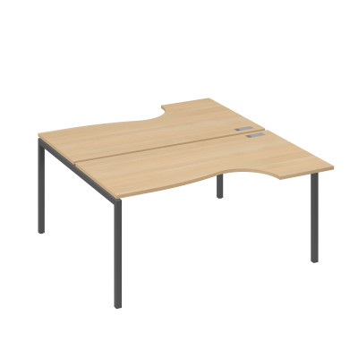 Рабочая станция DUE (2х160) столы эргономичные Классика натуральный дуб / металлокаркас антрацит А4 А2 185 НД