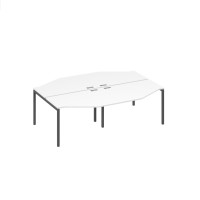 Рабочая станция со столами Техно (4х120) опоры DUE белый премиум / металлокаркас антрацит А4 А2 186-2 БП