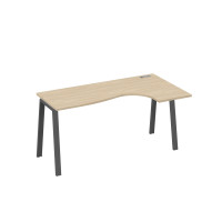 Стол на металлокаркасе TRE эргономичный "Классика" правый дуб скандинавский / металлокаркас антрацит А4 А3 036 ДК
