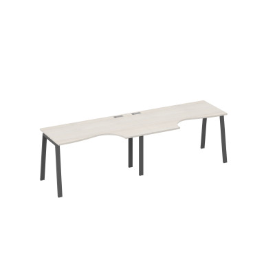 Рабочая станция столы Классика на каркасе TRE (2х140) дуб / металлокаркас антрацит А4 А3 043-2 ДШ