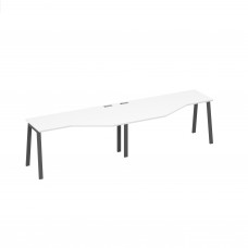 Рабочая станция каркас TRE со столами Техно (2х160) белый премиум / металлокаркас антрацит А4 А3 055-2 БП